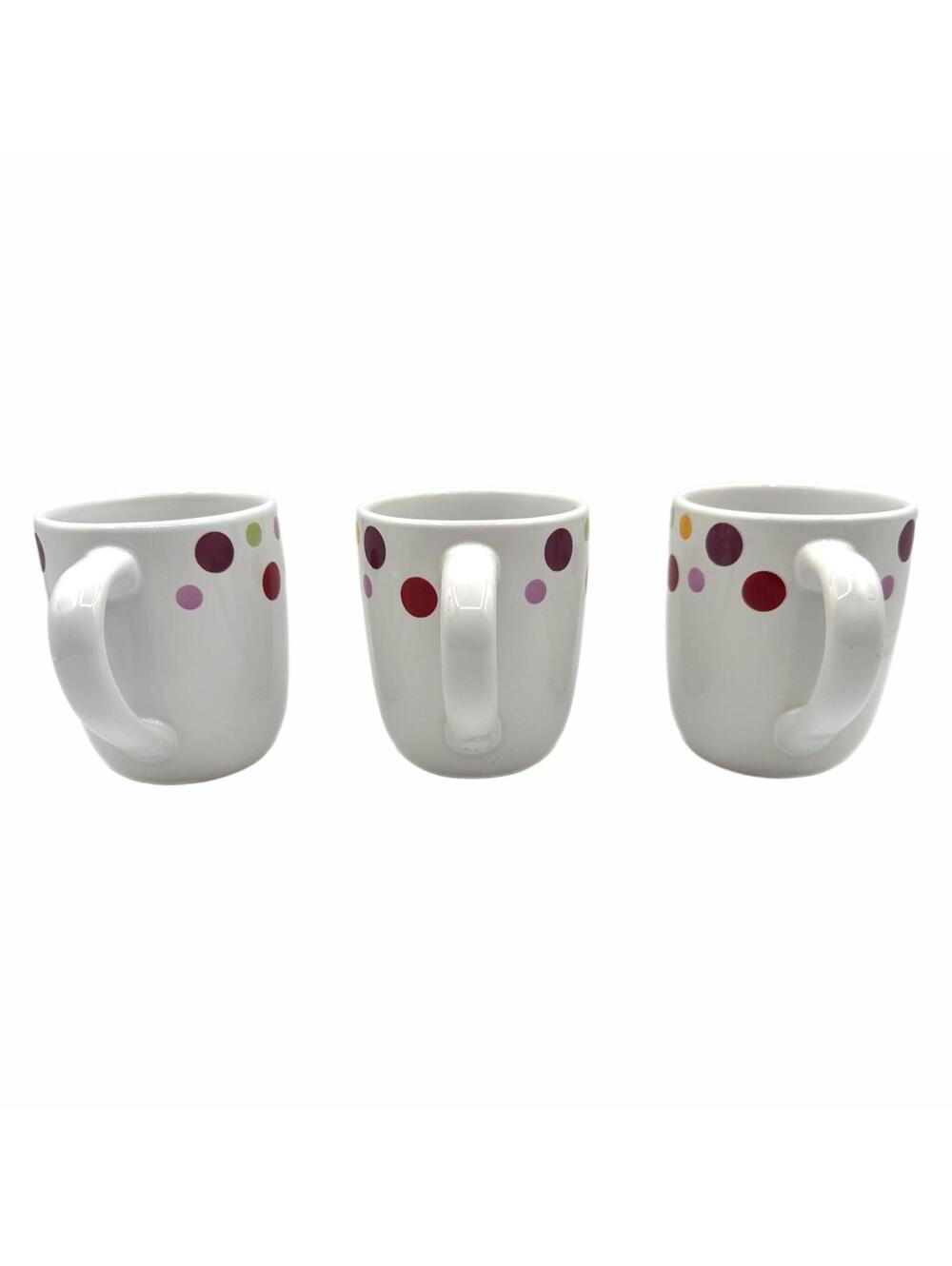 Set of 3 Vintage Pampered Chef Simple Additions Dots Coffee Mugs - Picture 4 of 6